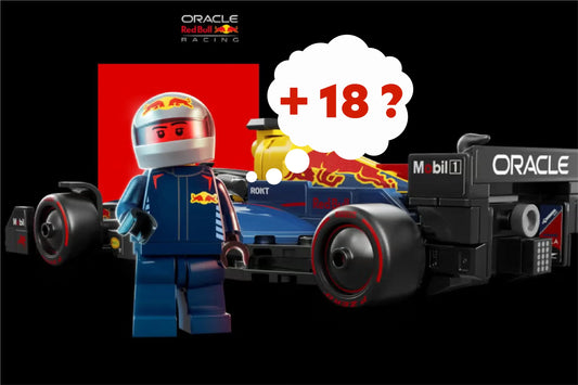LEGO Speed Champions Red Bull F1 car with 18+ age rating symbol