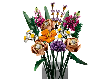  LEGO® Flower Bouquet 10280 displayed in a clear vase