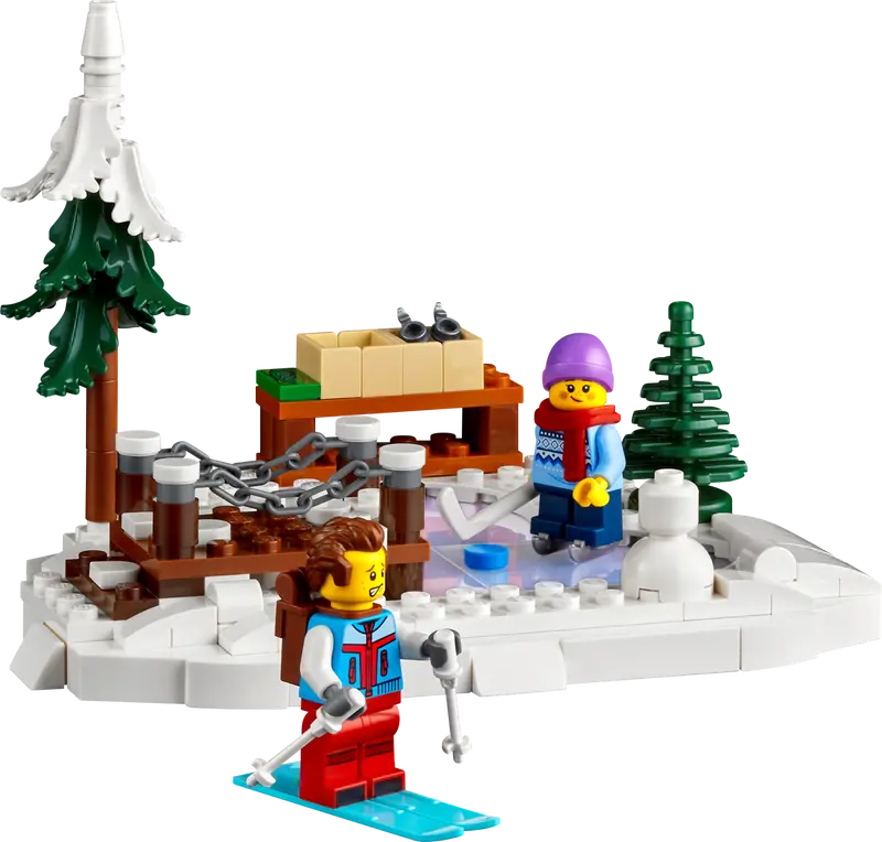 LEGO® ICONS Alpine Lodge 10325 features skating area 
