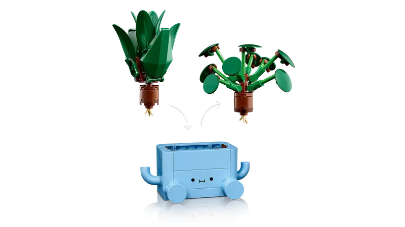 LEGO® Botanicals Happy Plants 10349 Comes with interchangeable yellow and blue plant pots