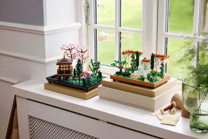 LEGO® Icons Fountain Garden 10359 displayed on a shelf 