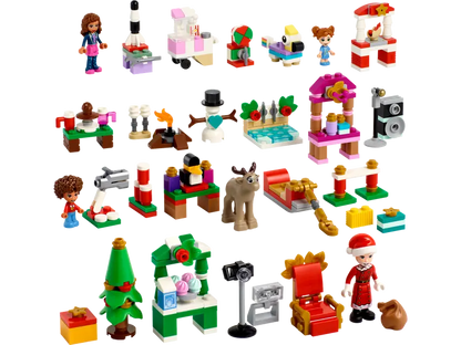 LEGO Friends Advent Calendar 41706 includes 24 buildable gifts and 3 Friends characters
