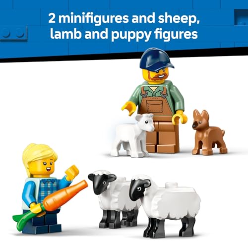 LEGO City Red Farm Tractor with Trailer & Sheep 60461