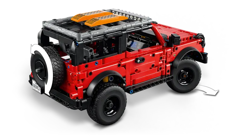 LEGO® Technic Ford Bronco® SUV 42213 Steer the SUV using the spare wheel on the rear of the car
