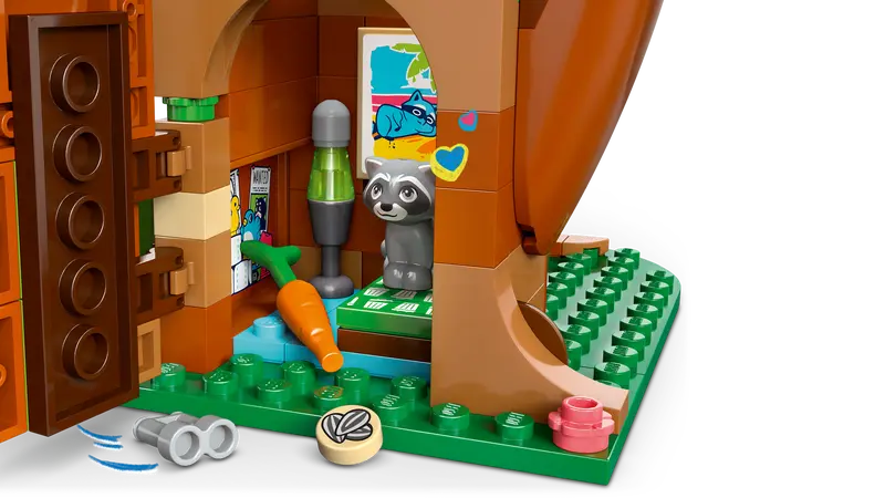 LEGO® Friends Friendship Tree House Hangout (42652) includes a secret hideout (raccoon's house)
