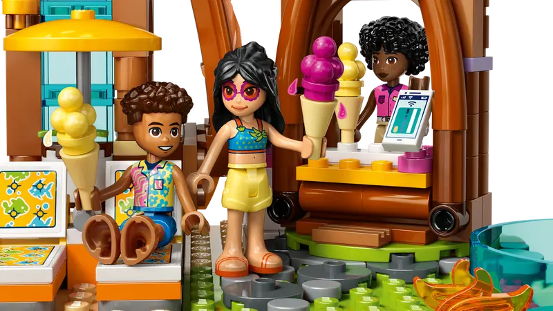 LEGO® Friends Family Holiday Beach Resort 42673 comes with an ice-cream stand