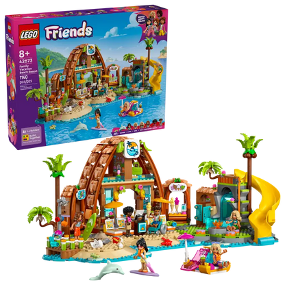 LEGO® Friends Family Holiday Beach Resort 42673 with packaging