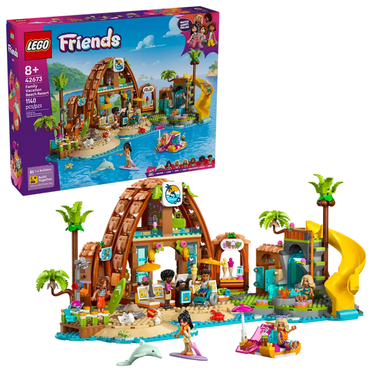 LEGO® Friends Family Holiday Beach Resort 42673 with packaging
