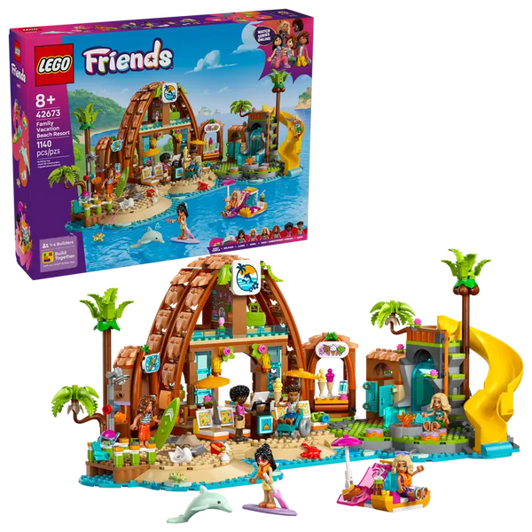 LEGO® Friends Family Holiday Beach Resort 42673 with packaging