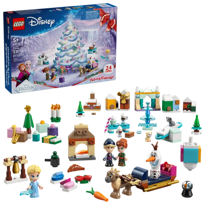 LEGO® Disney 43273 Frozen Advent Calendar 2025 packaging includes 24 gifts