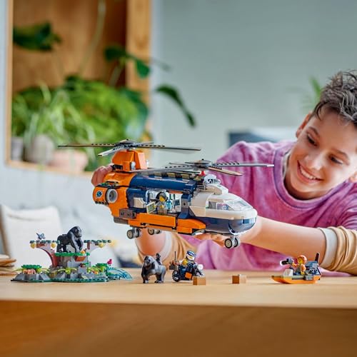 LEGO® City Jungle Explorer Helicopter at Base Camp 60437