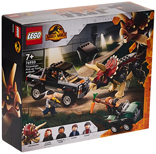 LEGO Jurassic World Triceratops Pickup Truck Ambush 76950