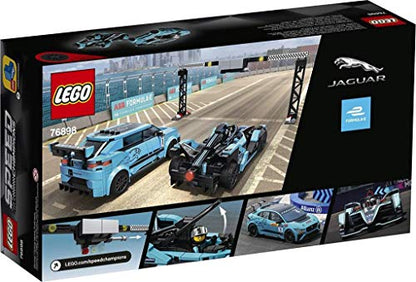 LEGO Speed Champions Formula E Panasonic Jaguar Racing Gen2 car and Jaguar I-PACE eTROPHY 76898