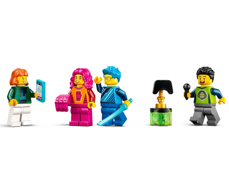 LEGO® City Gaming Tournament Truck 60388 includes 4 minifigures and a trophy