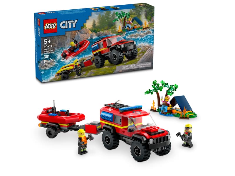 LEGO City 4x4 Fire Engine with Rescue Boat 60412 with packaging