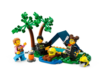 LEGO City 4x4 Fire Engine with Rescue Boat 60412 Includes a camping scene with a toy tent and campfire