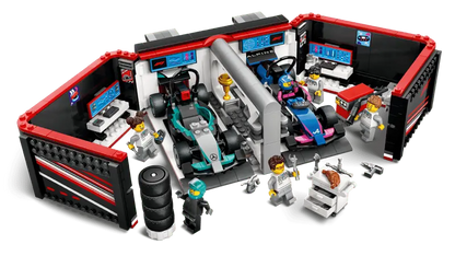 LEGO® City F1® Garage & Mercedes-AMG & Alpine Cars 60444 includes an array of tools and equipment and two race cars