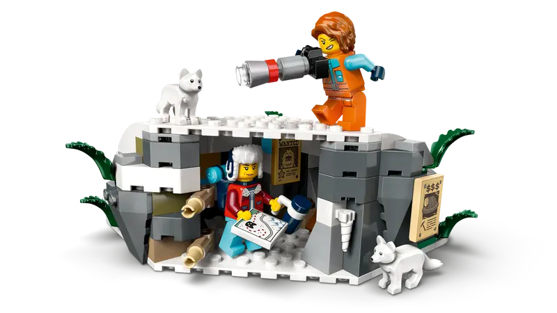LEGO® City Explorers’ Arctic Polar Express Train 60470 features an Abandoned mining cave
