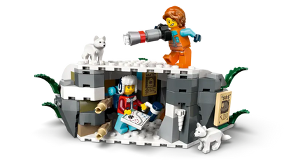 LEGO® City Explorers’ Arctic Polar Express Train 60470 features an Abandoned mining cave