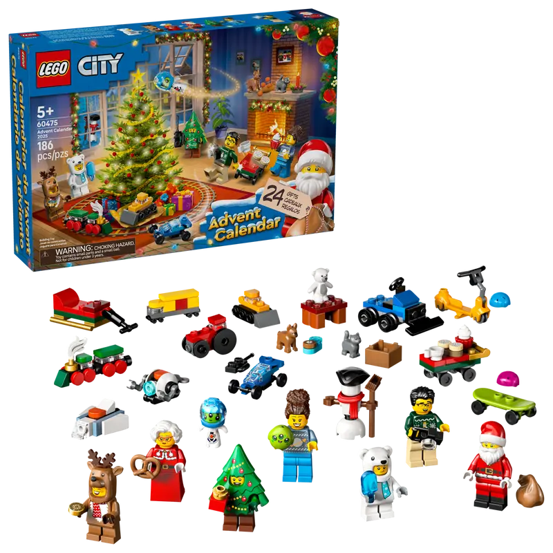 LEGO® City 60475 Advent Calendar 2025 packed with 24 gifts