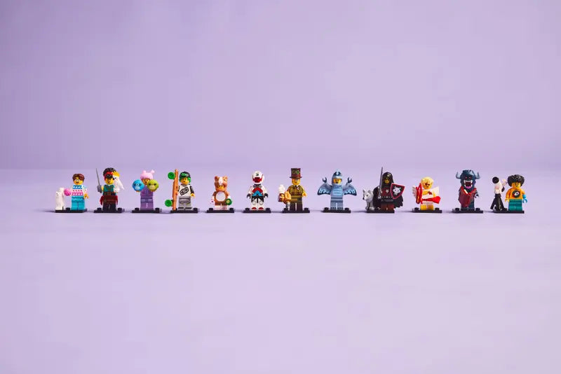 LEGO® Minifigures Series 27 (71048) Wolfpack Beastmaster, Pirate Quartermaster, Steampunk Inventor, Pterodactyl Costume Fan, Bogeyman, Jetpack Racer, Cat Lover, Longboarder, Astronomer Kid, Cupid, Hamster Costume Fan and Plush Toy Collector