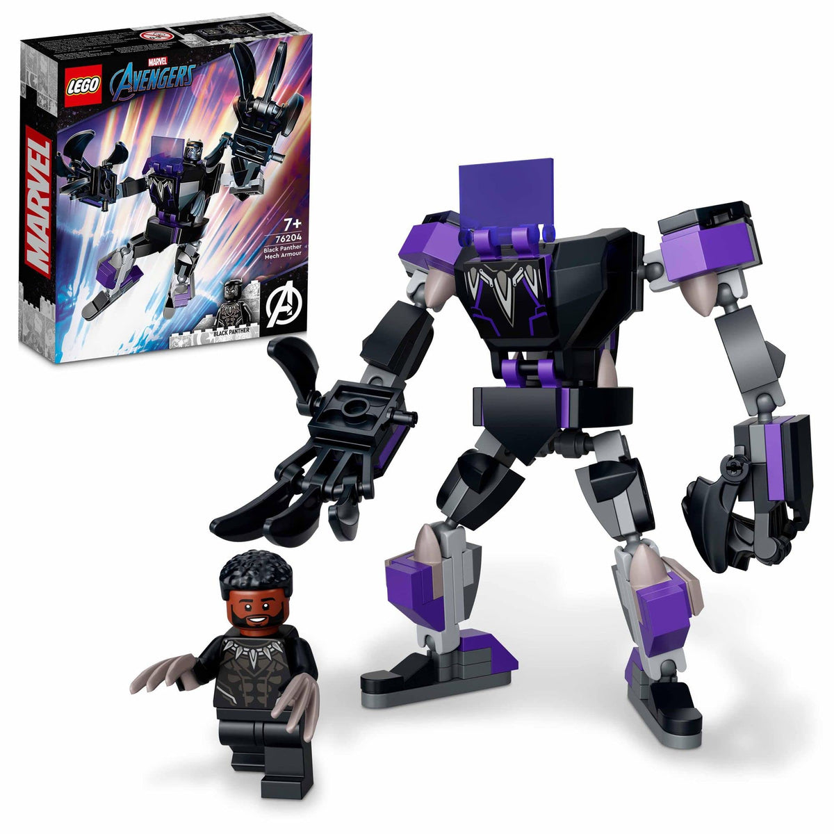 LEGO Marvel Black Panther Mech Armor Building Kit; Collectible Mech and Minifigure for Super-Hero Kids Aged 7+ 76204
