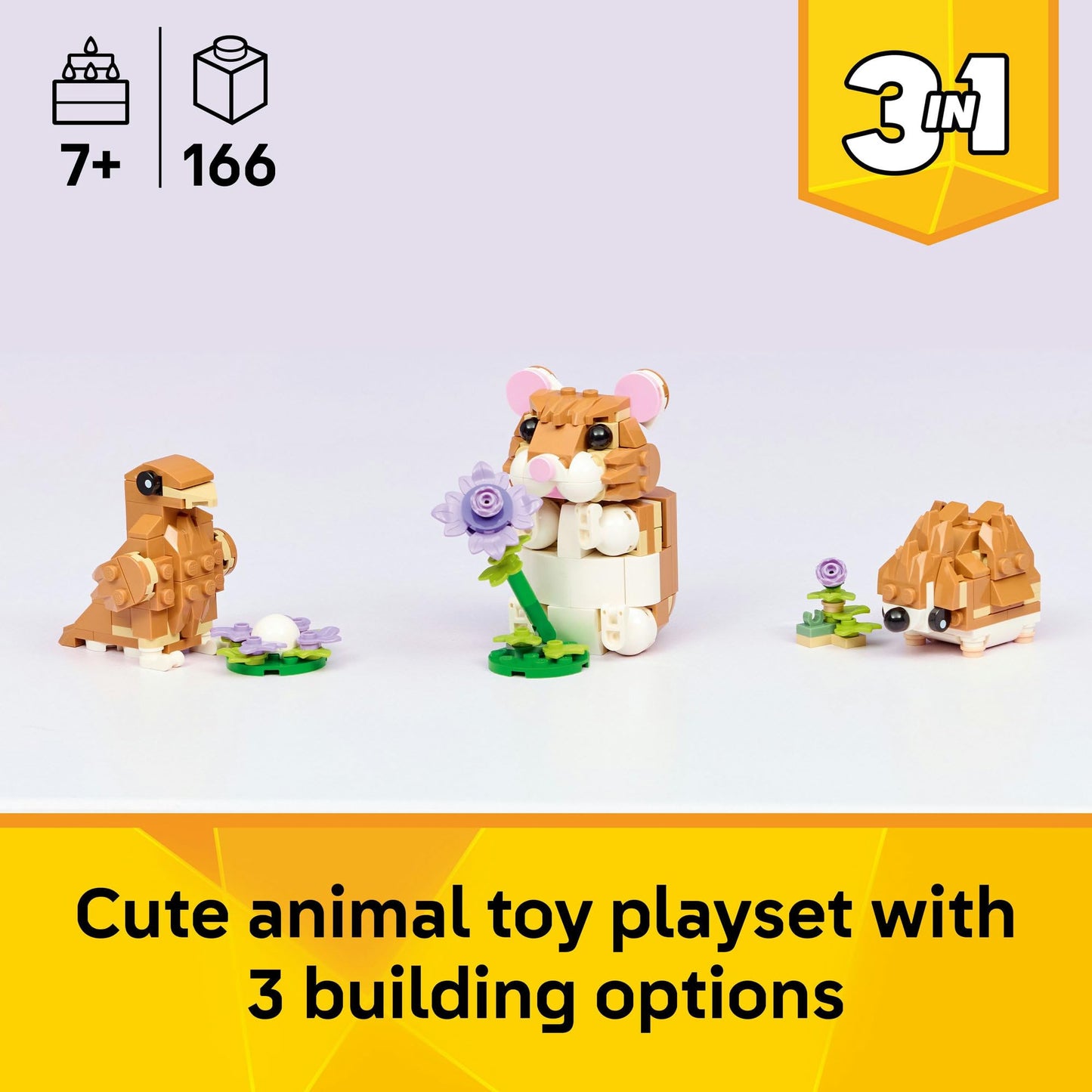 LEGO Creator 3 in 1 Cute Hamster with a Flower 31376