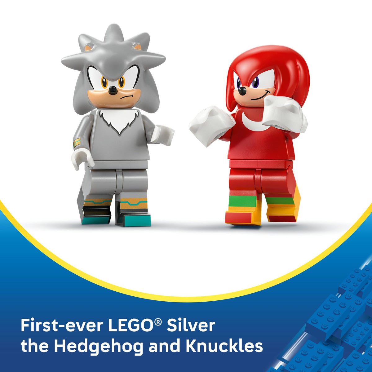 LEGO® Sonic the Hedgehog™ Silver’s Car vs. Knuckles’ Monster Truck 77118 Toy-Car Building Kit for Kids- 2 Racing Vehicle Toys and 2 Minifigures for Boys and Girls Aged 8+ -Sonic Merch Gaming Treat