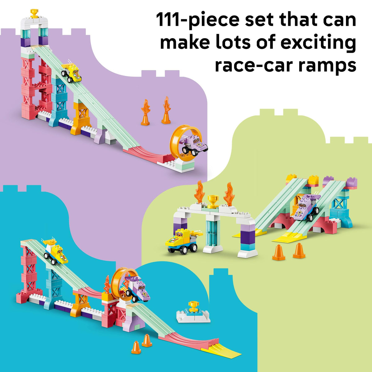 LEGO® DUPLO® Town 3 in 1 Creative Ramps with Vehicles 10478