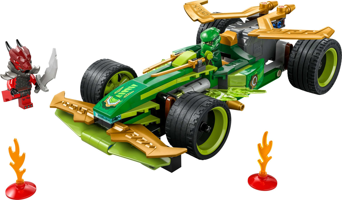 LEGO NINJAGO Lloyd’s Pull-Back Race Car Toy for 7+ Year Old Boys & Girls, Dragons Rising Building Construction Set with 2 Ninja Minifigures for Imaginative Play, Creative Kids Toy 71828