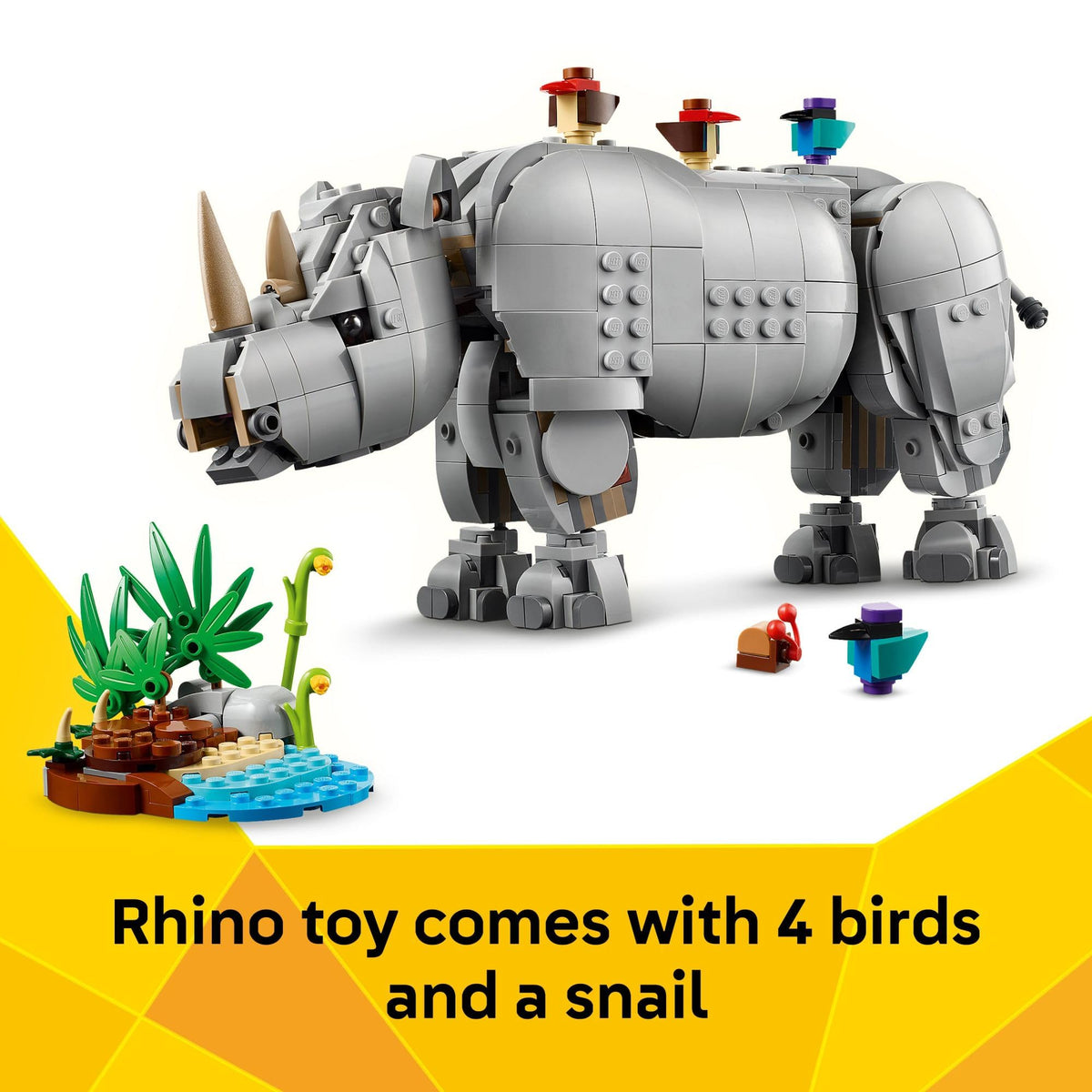 LEGO Creator 3 in 1 Wild Animals: Majestic Rhino with Birds 31171