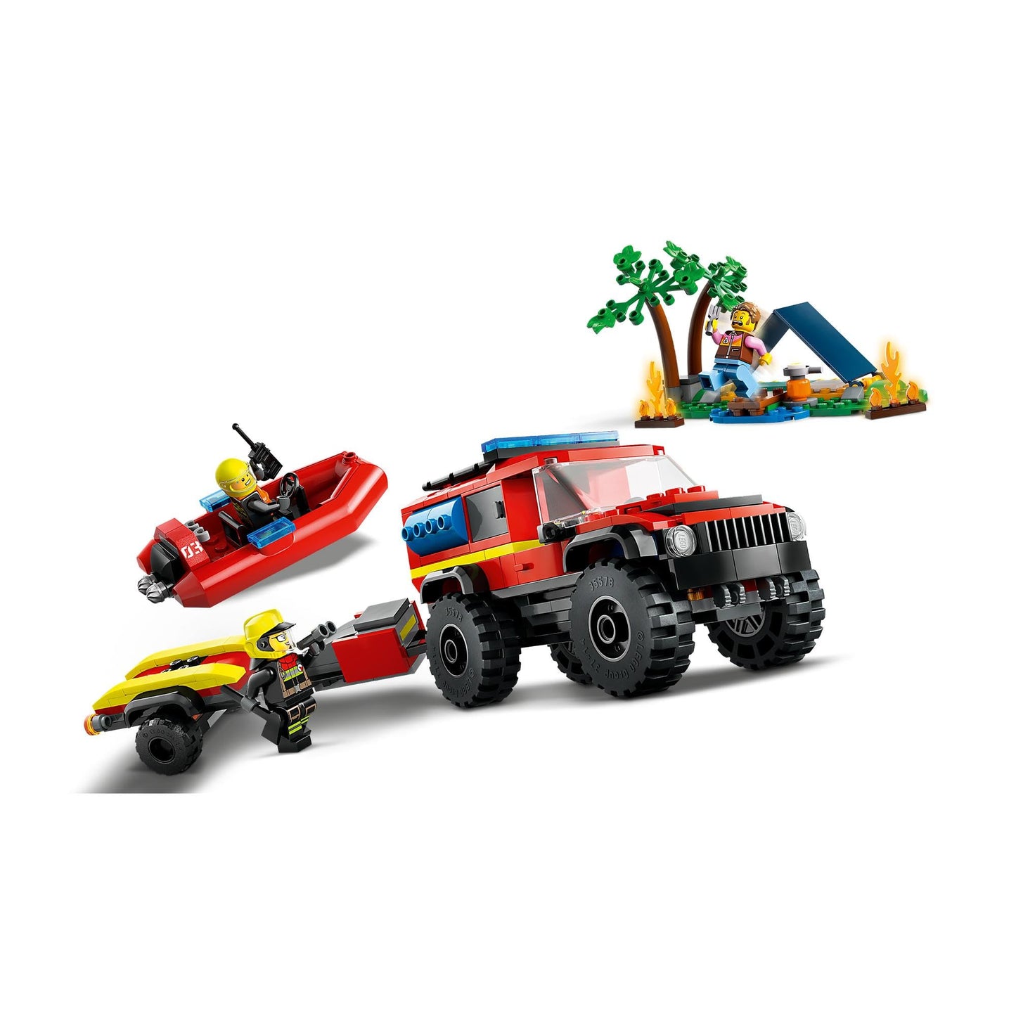 LEGO City 4x4 Fire Engine with Rescue Boat T60412