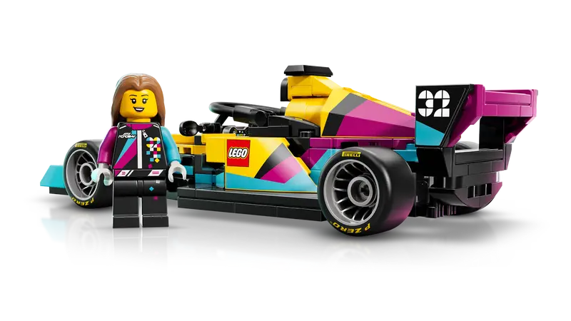 LEGO® Speed Champions 77258 F1 ACADEMY LEGO Race Car also includes 1 female F1 ACADEMY driver minifigure