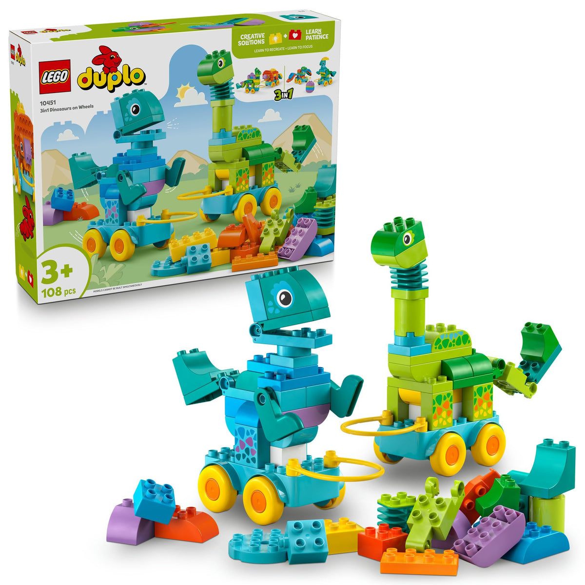 LEGO® DUPLO® Town 3in1 Dinosaurs on Wheels 10451