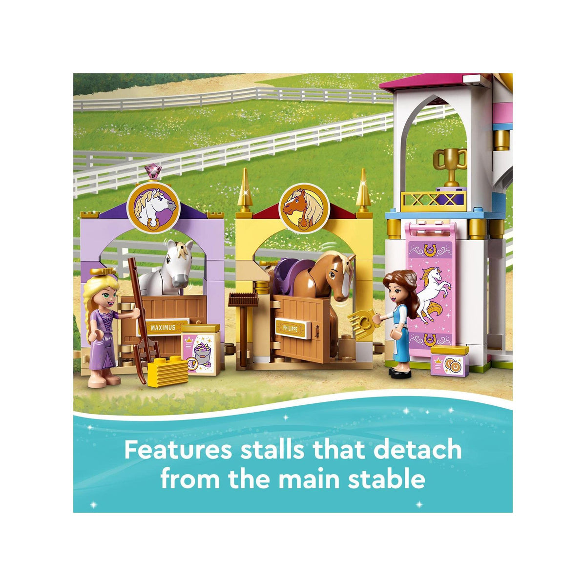 LEGO Disney Princess Belle and Rapunzel's Royal Stables 43195