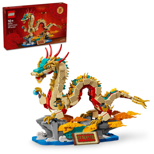 LEGO Spring Festival Auspicious Dragon Buildable Figure, Dragon Toy 80112