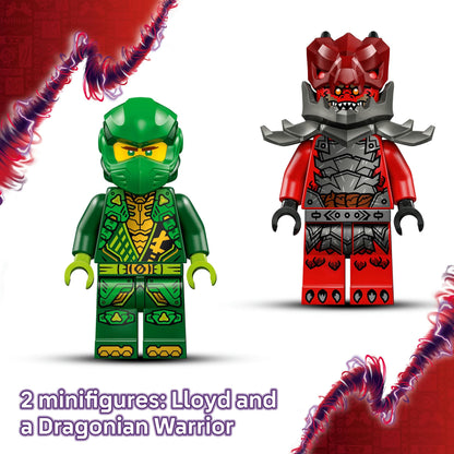 LEGO NINJAGO Lloyd’s Pull-Back Race Car Toy for 7+ Year Old Boys & Girls, Dragons Rising Building Construction Set with 2 Ninja Minifigures for Imaginative Play, Creative Kids Toy 71828