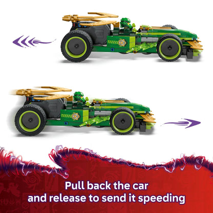 LEGO NINJAGO Lloyd’s Pull-Back Race Car Toy for 7+ Year Old Boys & Girls, Dragons Rising Building Construction Set with 2 Ninja Minifigures for Imaginative Play, Creative Kids Toy 71828