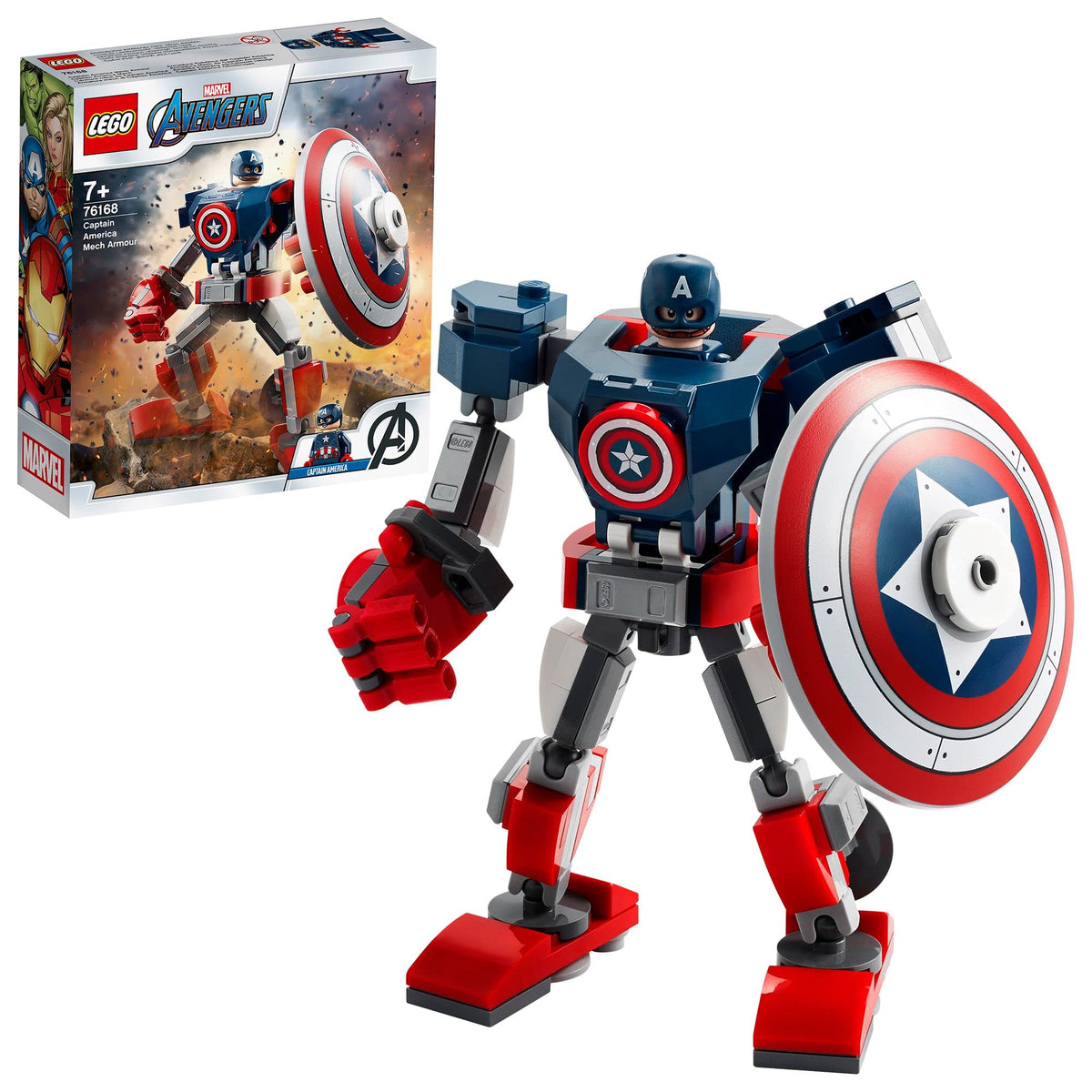 LEGO Marvel Avengers Classic Captain America Mech Armour 76168 Building Kit
