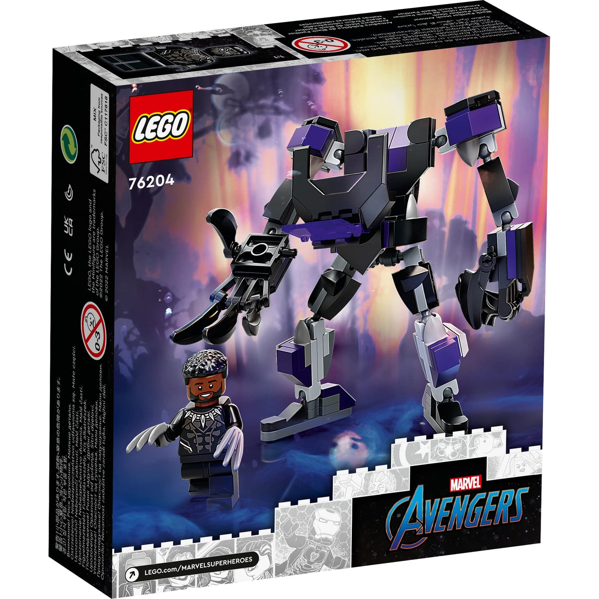 LEGO Marvel Black Panther Mech Armor Building Kit; Collectible Mech and Minifigure for Super-Hero Kids Aged 7+ 76204