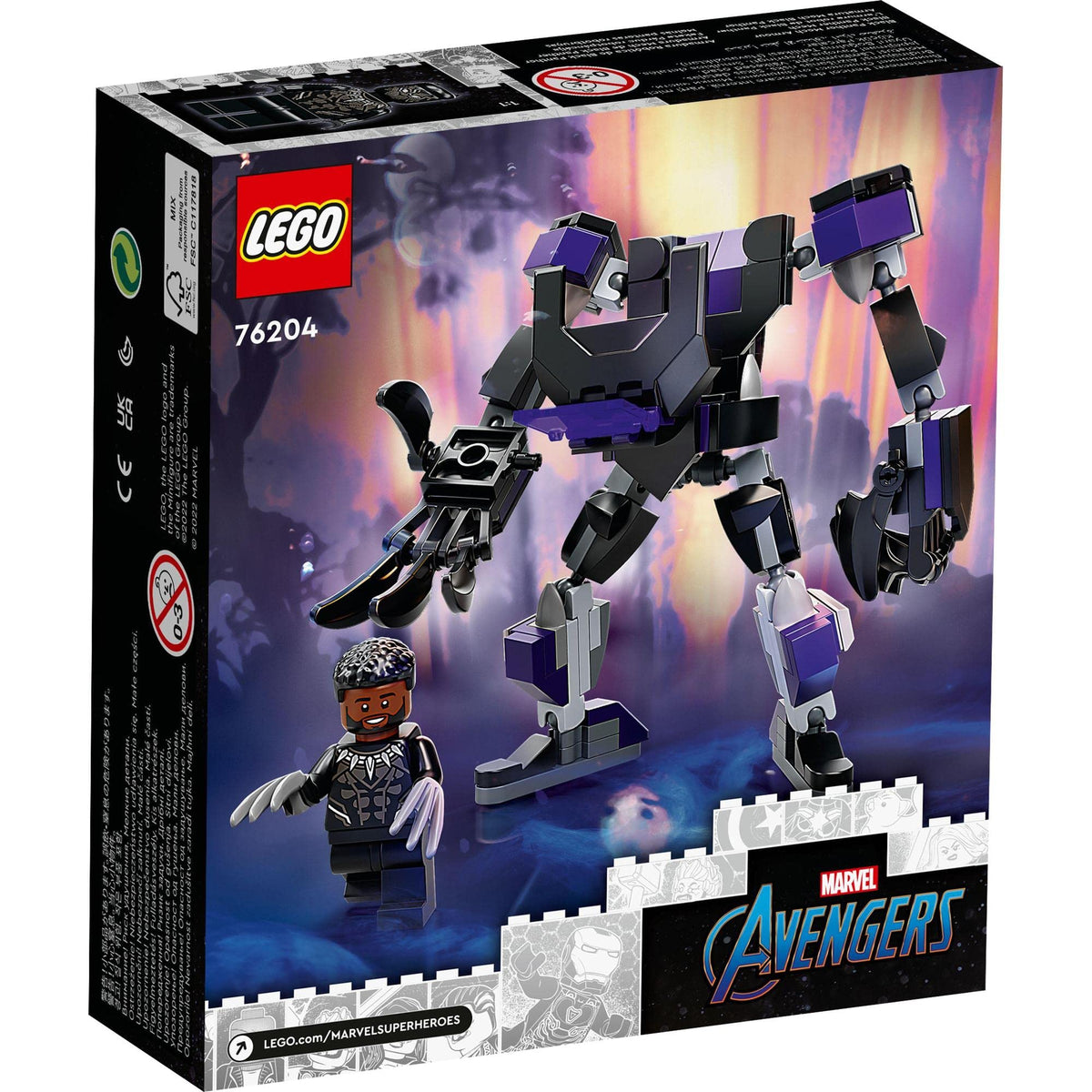 LEGO Marvel Black Panther Mech Armor Building Kit; Collectible Mech and Minifigure for Super-Hero Kids Aged 7+ 76204