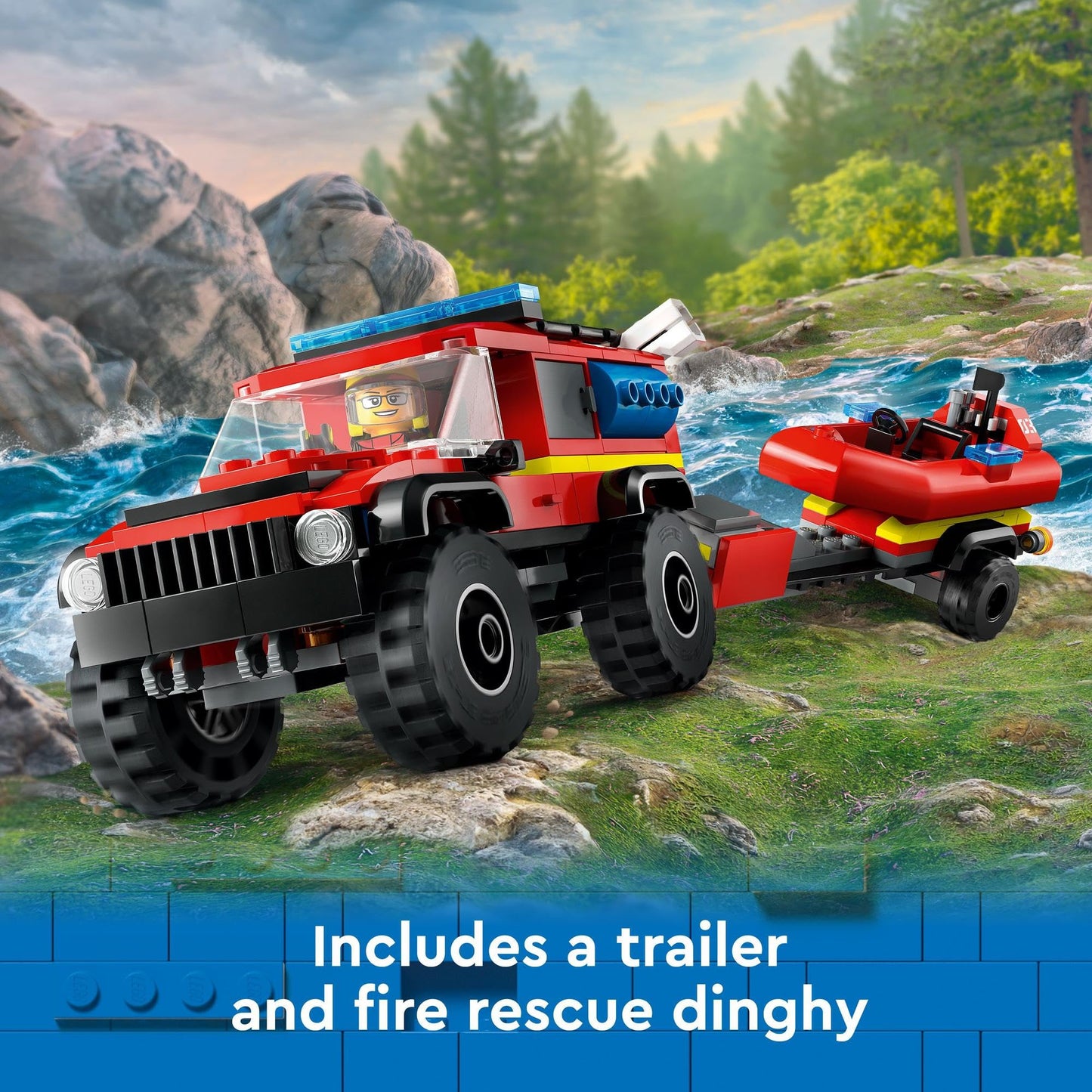 LEGO City 4x4 Fire Engine with Rescue Boat T60412