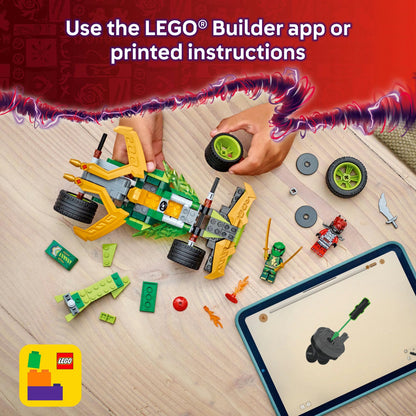 LEGO NINJAGO Lloyd’s Pull-Back Race Car Toy for 7+ Year Old Boys & Girls, Dragons Rising Building Construction Set with 2 Ninja Minifigures for Imaginative Play, Creative Kids Toy 71828