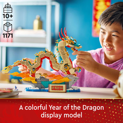 LEGO Spring Festival Auspicious Dragon Buildable Figure, Dragon Toy 80112