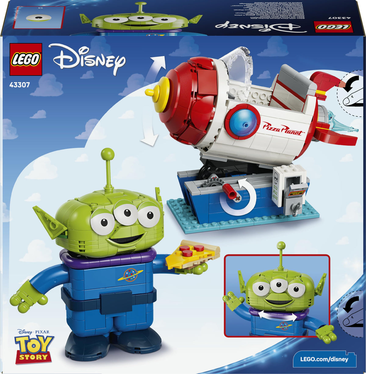 LEGO Disney Pixar Alien mit Pizza Planet Raketenfahrt 43307
