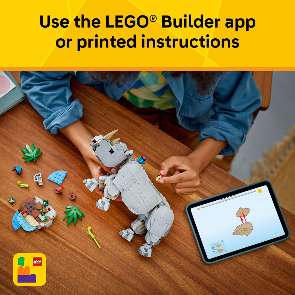 LEGO Creator 3 in 1 Wild Animals: Majestic Rhino with Birds 31171