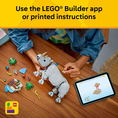 LEGO Creator 3 in 1 Wild Animals: Majestic Rhino with Birds 31171