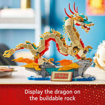LEGO Spring Festival Auspicious Dragon Buildable Figure, Dragon Toy 80112