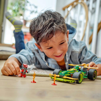 LEGO NINJAGO Lloyd’s Pull-Back Race Car Toy for 7+ Year Old Boys & Girls, Dragons Rising Building Construction Set with 2 Ninja Minifigures for Imaginative Play, Creative Kids Toy 71828