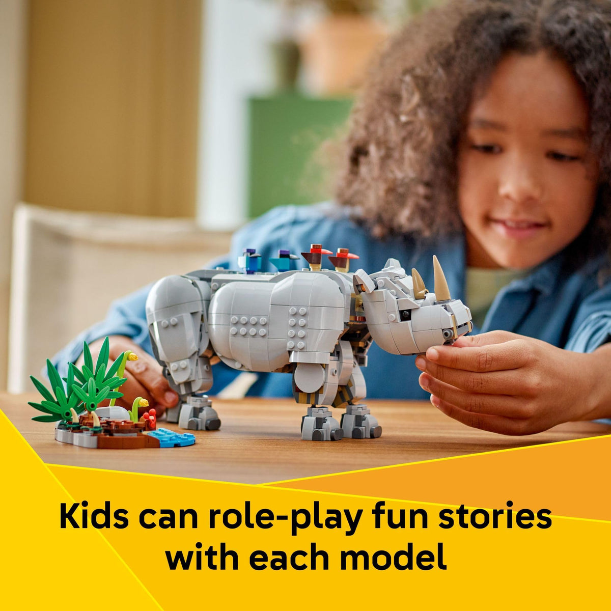 LEGO Creator 3 in 1 Wild Animals: Majestic Rhino with Birds 31171